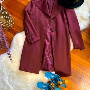 Tahari oxblood sateen coat